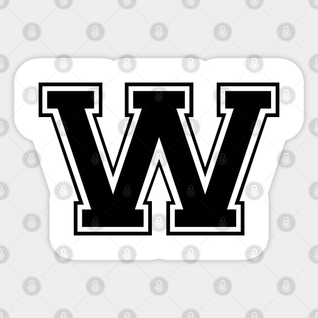 Initial Letter W - Varsity Style Design- Black text Sticker by Hotshots